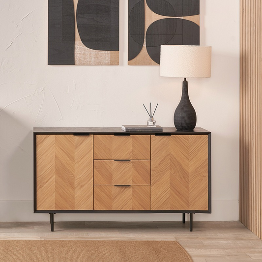 Hailee Chevron Oak  Sideboard